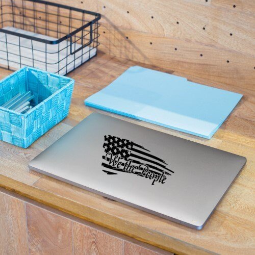 Tattered American Flag Decal: We The People, Patriotic USA Vinyl - Image 2
