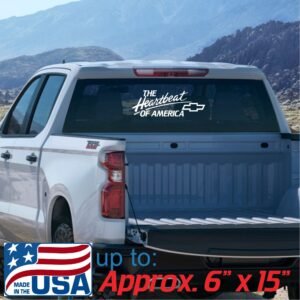 Heartbeat Of America Vinyl Decal, Chevy Truck, Car Window Sticker