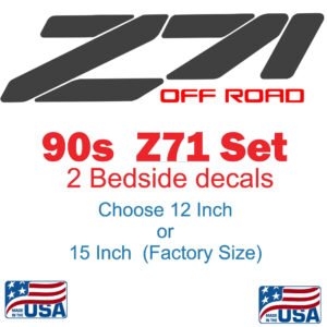 SET Of 2 - 90s Z71 Chevy 4x4 Silverado GMC Tahoe 1500 Sticker Vinyl Decal Truck Fast shipping 12or 15 Inch