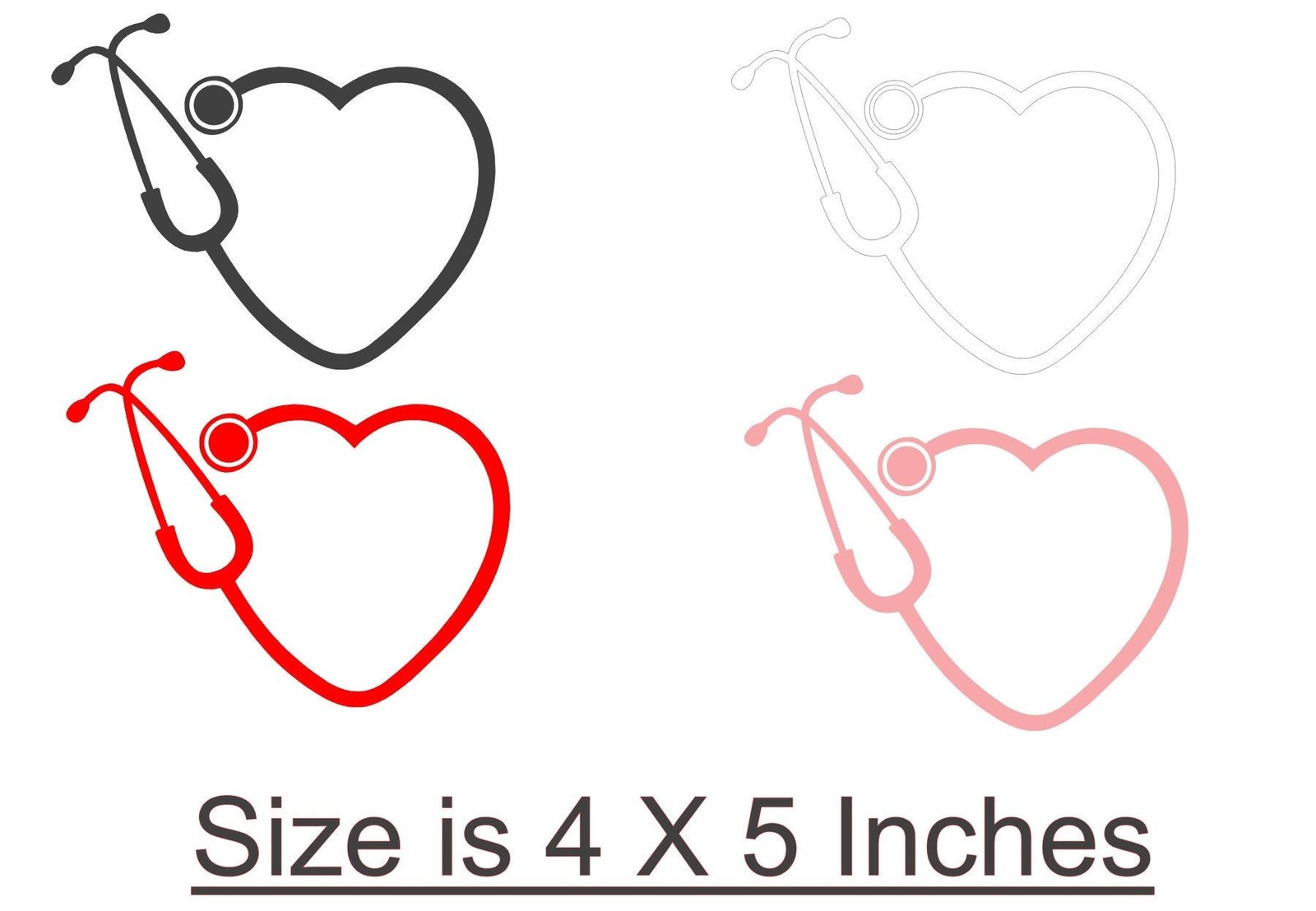 STETHOSCOPE HEART *BOGO* Rn Md Vinyl Decal Doctor Car Window Nurse 4X 5 inch - Image 2