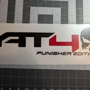 SET Of 2 AT4 Punisher Edition Vinyl Chevy Decals 4X4 off road truck Sierra GM GMC