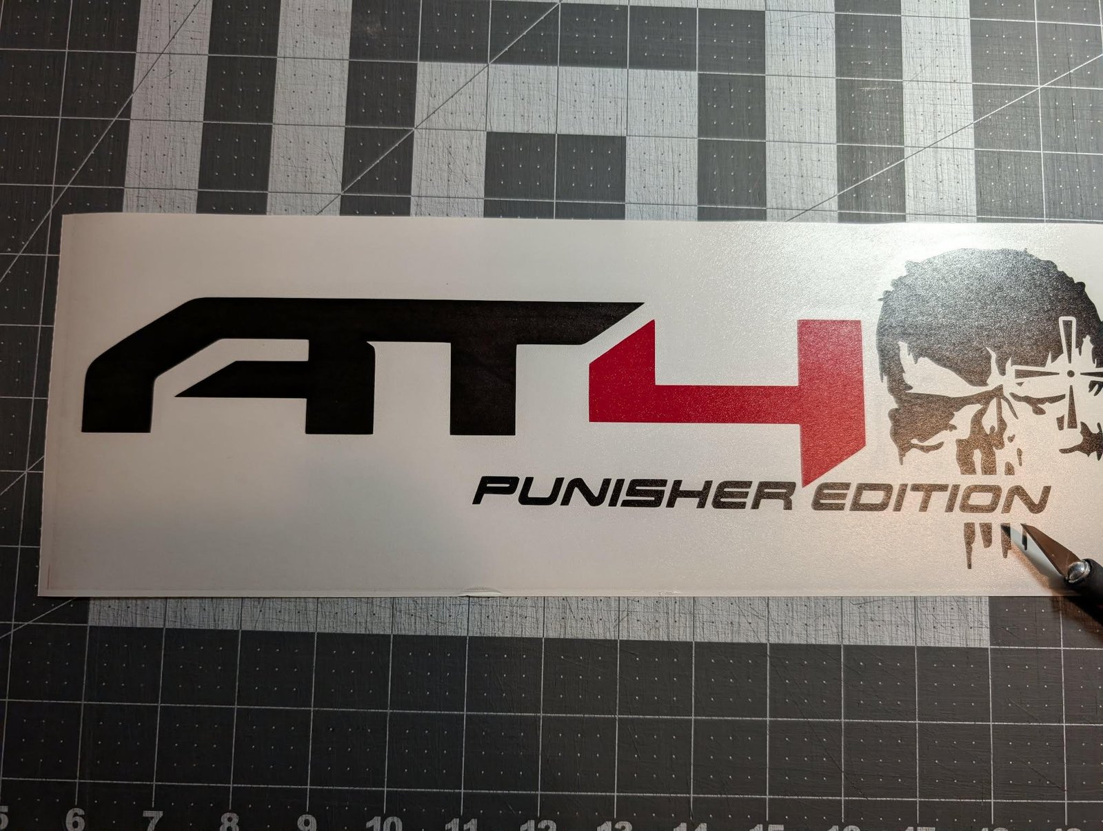 SET Of 2 AT4 Punisher Edition Vinyl Chevy Decals 4X4 off road truck Sierra GM GMC
