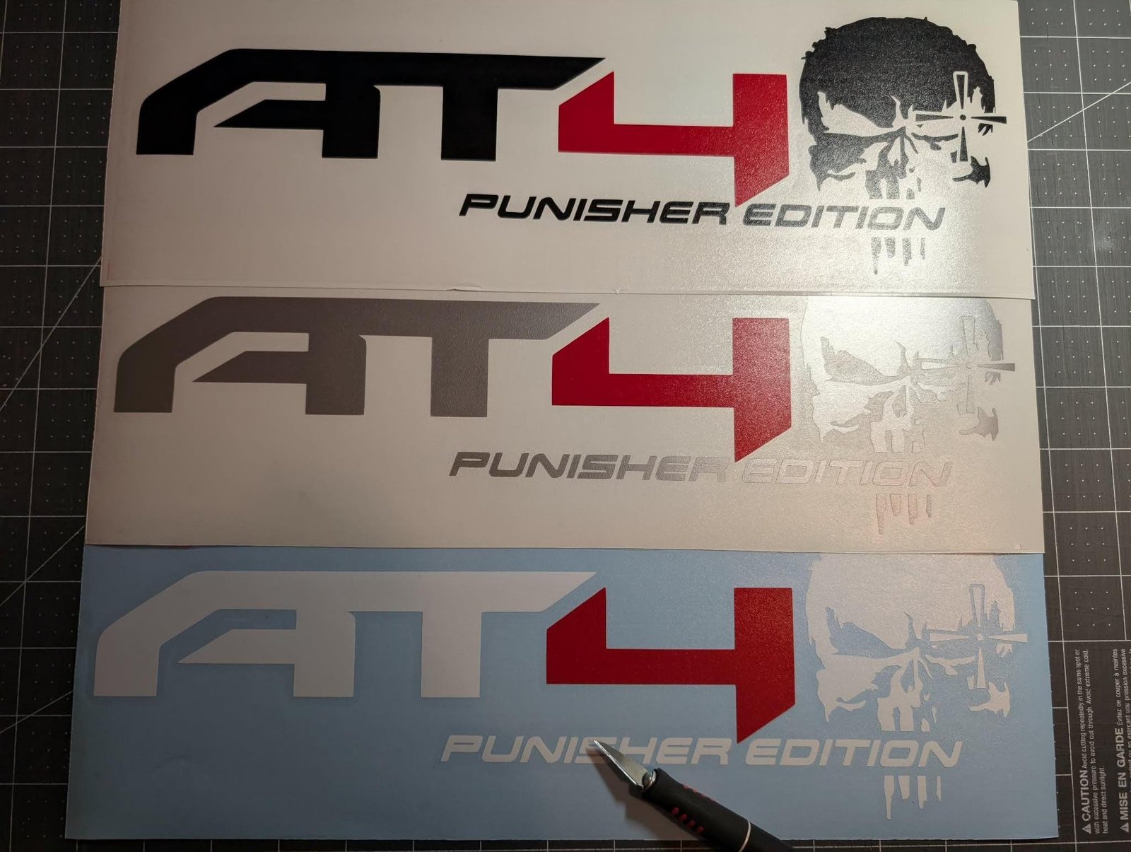 SET Of 2 AT4 Punisher Edition Vinyl Chevy Decals 4X4 off road truck Sierra GM GMC - Image 3